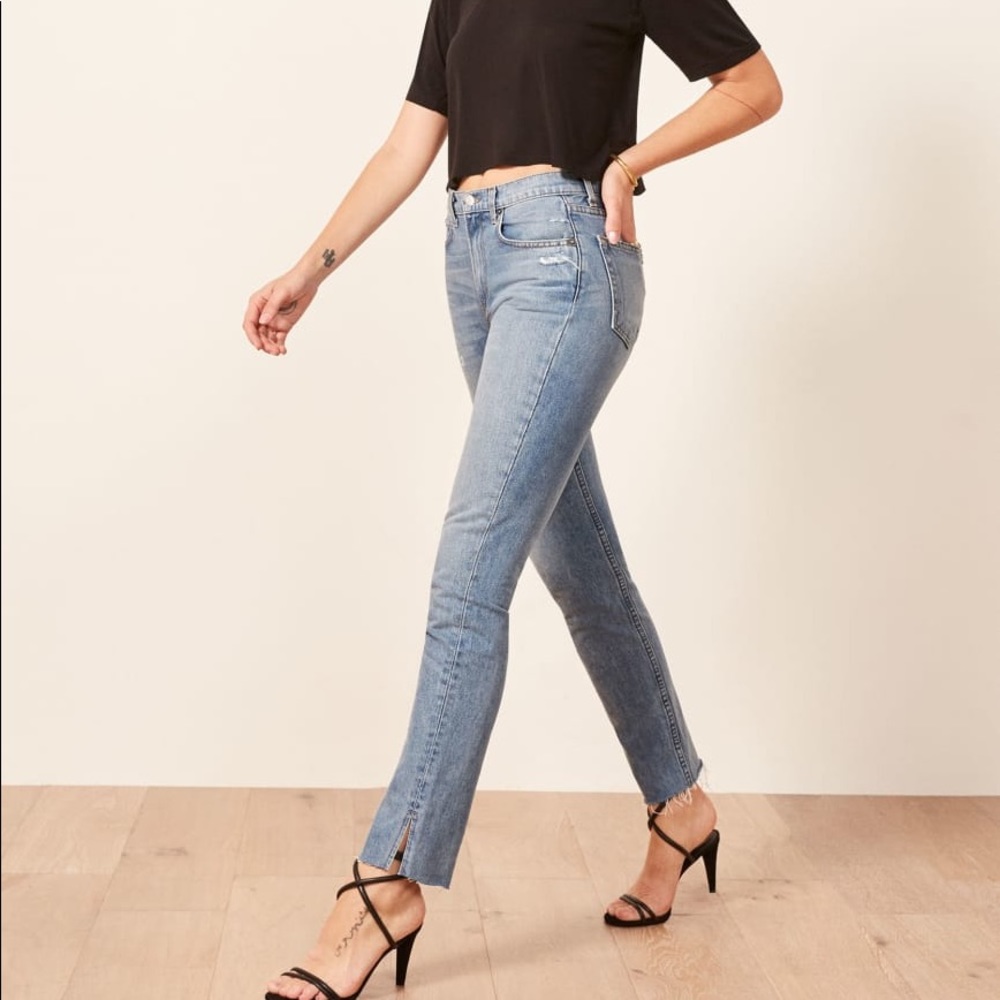 Reformation Julia High Cigarette Slit Hem Jeans